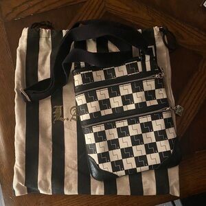 Y2K Vintage L.A.M.B Checkerboard Black & White Crossbody Bag RARE